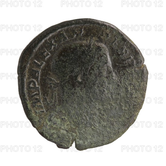 Sestertius of Severus Alexander Roman emperor 222–235, struck 231–235 CE. Obverse: portrait of