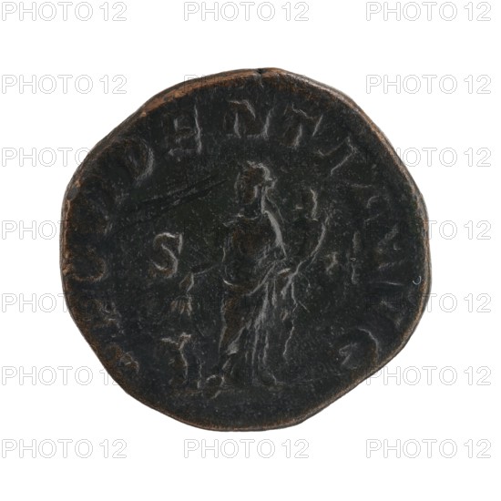 Sestertius of Severus Alexander Roman emperor 222–235, struck 231–235. Obverse: bust/portrait of