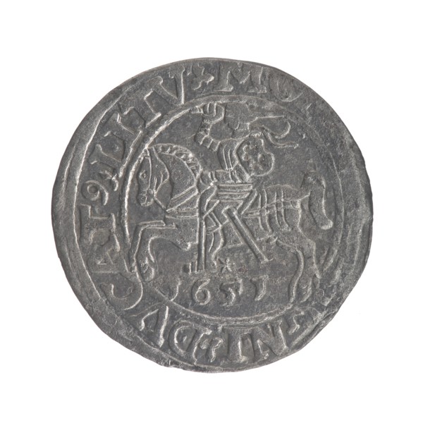 Lithuanian half-grosz, Sigismund II Augustus King of Poland; 1544–1572. Obverse: Polish Eagle; in