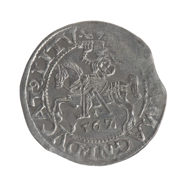Lithuanian half-grosz, Sigismund II Augustus King of Poland; 1544–1572; coats of arms, Jagiellons