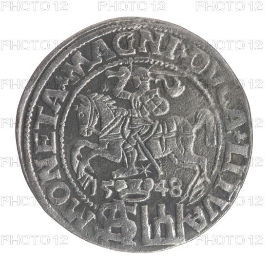 Lithuanian grosz on a Polish foot, Sigismund II Augustus King of Poland; 1544–1572. Polish coin,