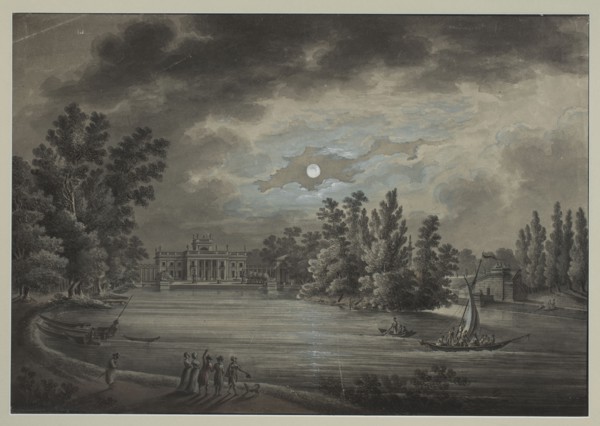 View of the Palace and Theatre in Lazienki by the Moon, Zygmunt Vogel 1764–1826, draughtsman;