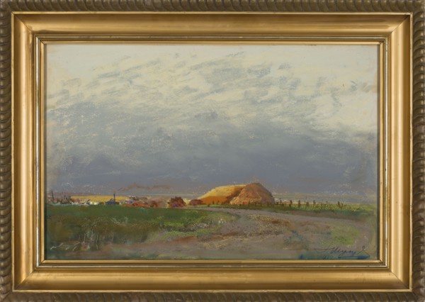 Mlocka in Ukraine, Wyczólkowski, Leon 1852–1936, pastel, 1912, 44 x 68 cm. Depicts steam-powered