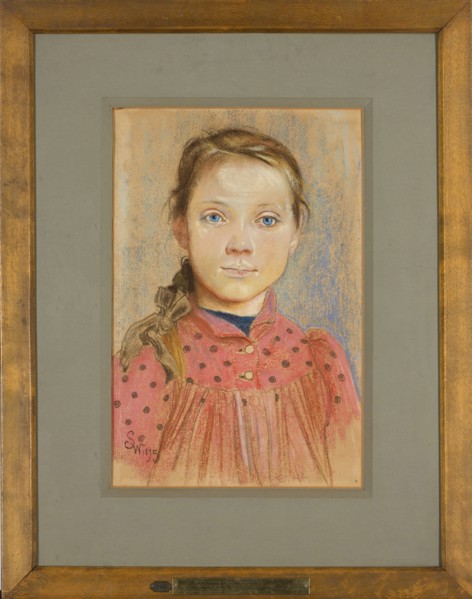 Girl in a red polka-dot dress, Wyspianski, Stanislaw 1869–1907 painter, portraits of children,