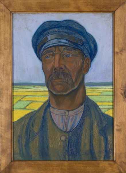 Portrait of a Peasant, Jan Rembowski 1879–1923. 1922. Pastel on brown-gray cardboard, 50 x 34 cm.