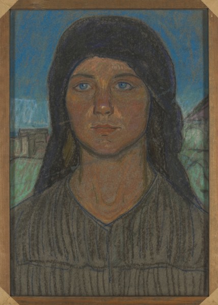 Study of a Peasant Woman, Jan Rembowski 1879–1923, 1919. Pastel on dark gray cardboard, 47.5 x 31.8