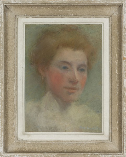 Portrait of a Young Woman, Olga Boznanska 1865–1940, pastel, female portrait, before 1914, painter,