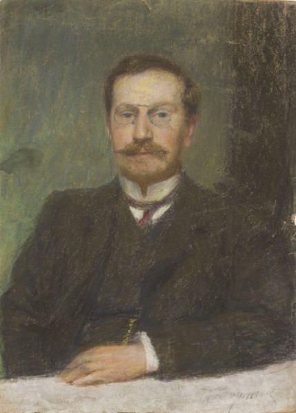 Portrait of Anatol Waskowski, a Warsaw lawyer, painted by Wlodzimierz Waskowski, after 1917, pastel