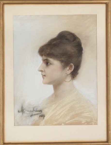 Portrait of a Young Woman in Profile Trumpeter, Maurycy 1861–1941 — painter: Léopold Méyet
