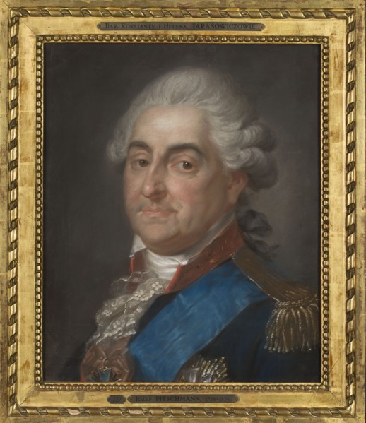 Portrait of King Stanislaw August in the uniform of a general of the Crown Army National Cavalry,