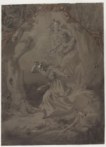 The Lady Killed the Master, illustration to Adam Mickiewicz's ballad Lilies, Ignacy Gierdziejewski