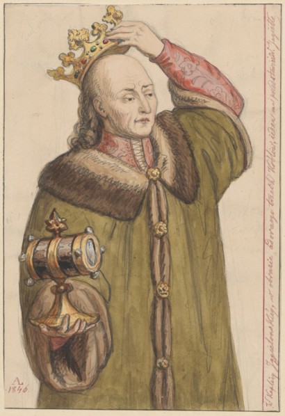 Portrait of King Wladyslaw Jagiello, after a painting in the Chapel of the Holy Cross and the Holy