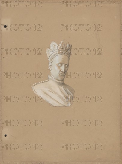 Head of the figure of King Wladyslaw Jagiello from his tombstone in Wawel Cathedral in Kraków;
