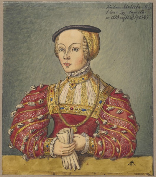 Portrait of Queen Elizabeth of Austria, after a painting by Lucas Cranach the Younger; co-author