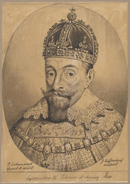 Oval portrait of King Sigismund III Vasa, after the engraving Sigismundus III Poloniae et Sueciae
