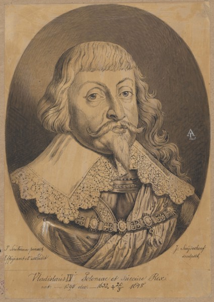 Oval portrait of King Sigismund III Vasa, after the engraving Vladislaus IV Poloniae et Sueciae Rex