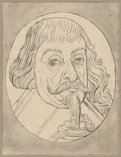 Oval portrait of Wladyslaw IV Vasa, after an engraving by Jonas Suyderhoef ca. 1613–1686, probably