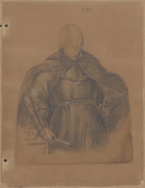 Portrait of John Casimir in armor, half-length; verso: sketches of a hand holding a shaft. Jan