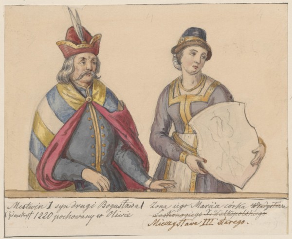 Mestwin I, Duke of Pomerania Msciwój I of Gdansk with his wife Zwnislawa or Maria, according to the