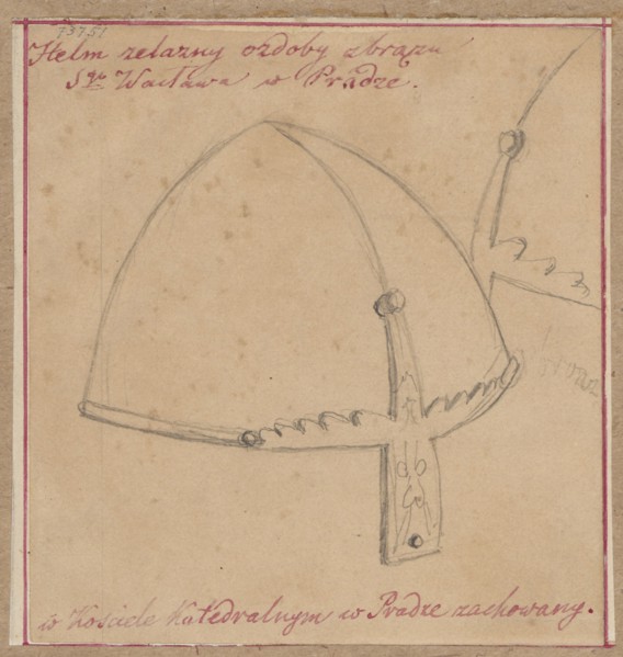 St. Wenceslas's helmet from the cathedral church in Prague, Alexander Lesser 1814–1884 draughtsman