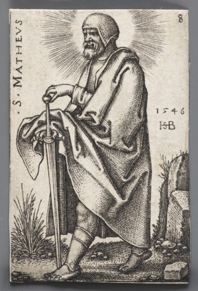 St. Matthew, from the series The Twelve Apostles, by Sebald Beham 1500–1550, graphic print, 1546