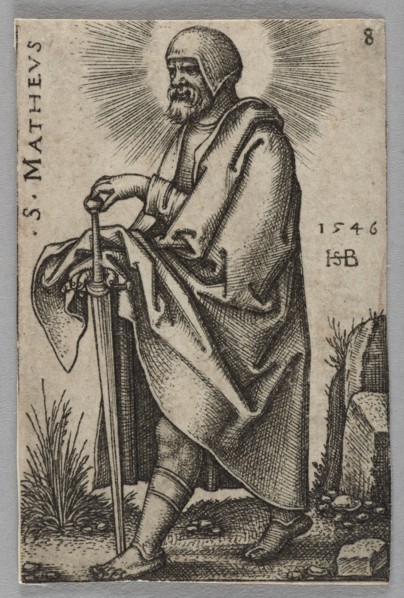 St. Matthew, from the series The Twelve Apostles; Sebald Beham 1500–1550, graphic artist; German,