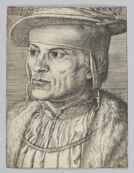 Portrait of Leonard Van Eckh by Barthel Beham 1502–1540, German graphic artist. Renaissance-era