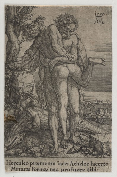 Hercules Fighting with Achelus, Aldegrever, Heinrich ca. 1502-1555 aut. 1561 graphic artist/author;