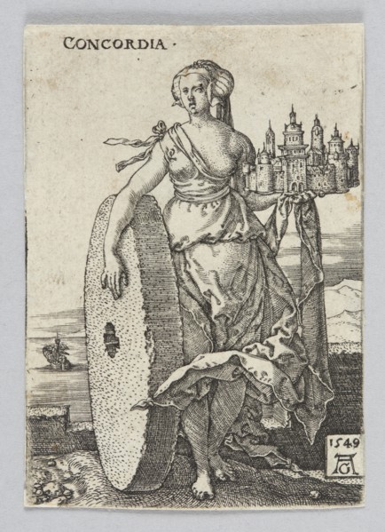 Concordia, from the series: Allegorical Figures, Aldegrever, Heinrich ca. 1502-1555 aut. 1561