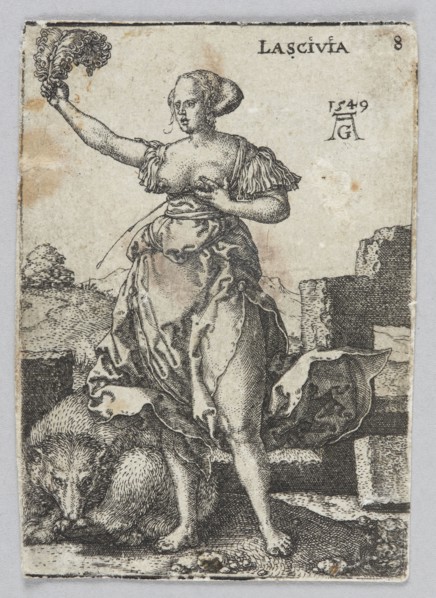 Lascivia, from the series: Allegorical Figures, Aldegrever, Heinrich ca. 1502-1555 aut. 1561