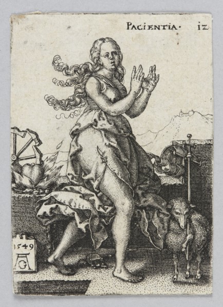 Pacientia, from the series: Allegorical Figures, Aldegrever, Heinrich ca. 1502–1555/1561 graphic