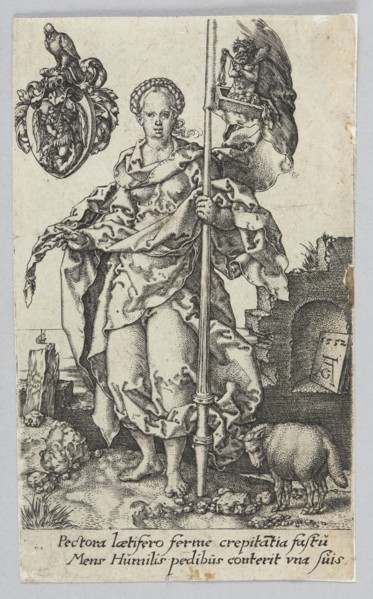 Modesty, from the series: Virtues and Vices; Heinrich Aldegrever ca. 1502–1555 or 1561, graphic