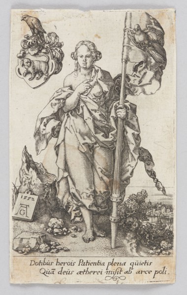 Patience, from the series Virtues and Vices, Heinrich Aldegrever ca. 1502–1555 aut. 1561 graphic