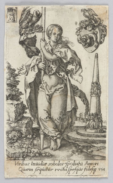 Mercy, from the series Virtues and Vices, by Heinrich Aldegrever ca. 1502–1555/1561, Renaissance;