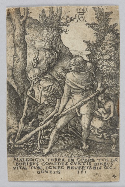 Adam Tilling the Land, from the series The Power of Death, Heinrich Aldegrever ca. 1502–1555/1561,