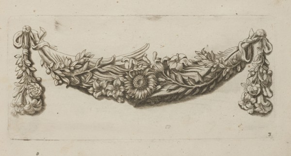 Feston: Artus Quellinus 1609–1668 engraver?, Baroque; flowers, festoons, garlands, ornaments;