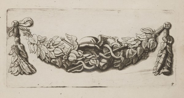 Feston: 5, Quellinus, Artus 1609–1668 engraver/author?, Mercury myth., Baroque style, festoons,