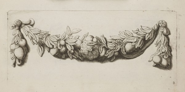 Festoon: 8; Quellinus, Artus 1609–1668 engraver?; lemons; baroque; festoons; garlands;