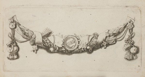 Feston: 11, Quellinus, Artus 1609–1668 engraver?, Amsterdam, baroque, festoons, coats of arms,