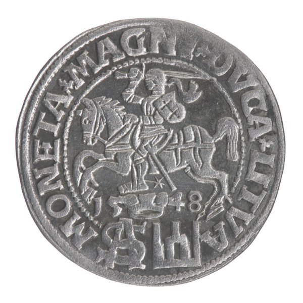 Lithuanian grosz on a Polish foot, Sigismund II Augustus (King of Poland; 1544–1572). Polish coin,