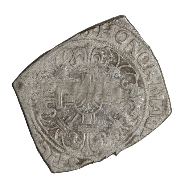 Teutonic quarter-guilder clip, Albrecht Hohenzollern (prince in Prussia; Grand Master; 1490–1568);