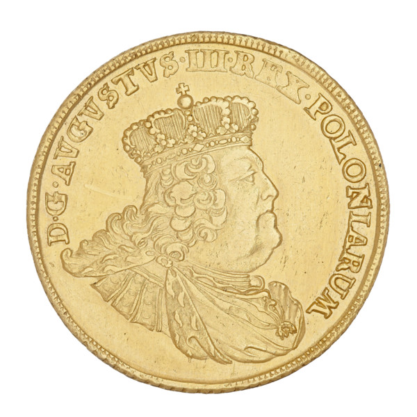 Crown Double Augustus; maker: Ernest Dietrich Croll (fl. 1753–1763); subject: Augustus III Sas