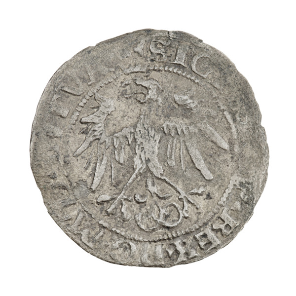 Lithuanian grosz, Sigismund I the Old (King of Poland; 1506–1548). R8 (rarity). Obverse: Polish