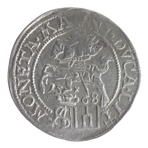 Lithuanian grosz on a Polish foot, Sigismund II Augustus (King of Poland; 1544–1572). Polish coin,