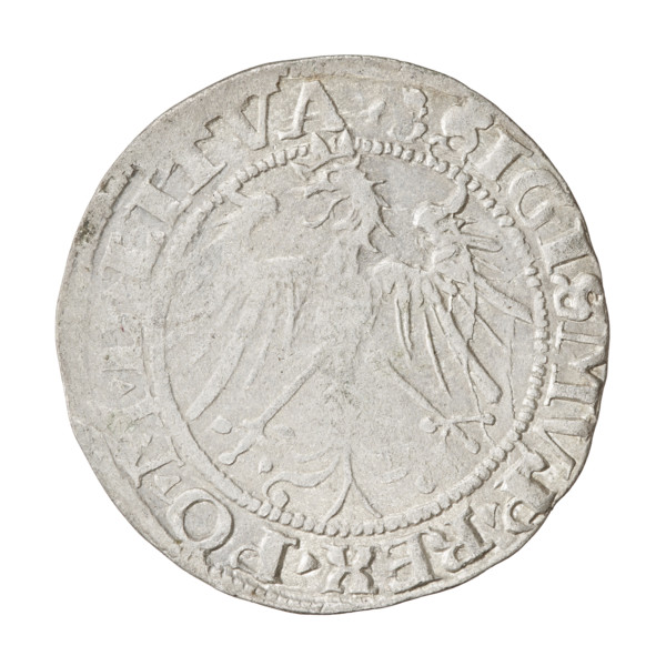 Lithuanian grosz of Sigismund I the Old (King of Poland, 1506–1548). Obverse: Crowned Polish eagle;