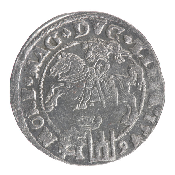 Lithuanian grosz on a Polish foot, Sigismund II Augustus (King of Poland; 1544–1572). Obverse: