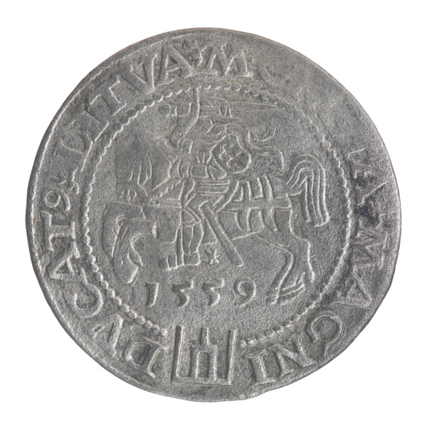 Lithuanian grosz on a Lithuanian foot, Sigismund II Augustus (King of Poland; 1544–1572),