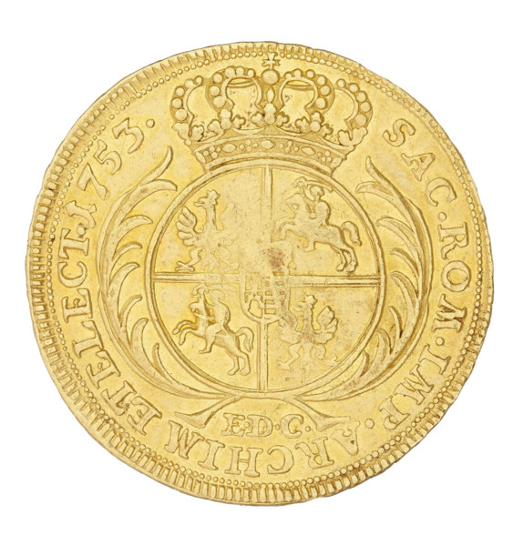 Crown double-ducat, Croll, Ernest Dietrich (fl. 1753–1763); August III the Saxon (King of Poland;
