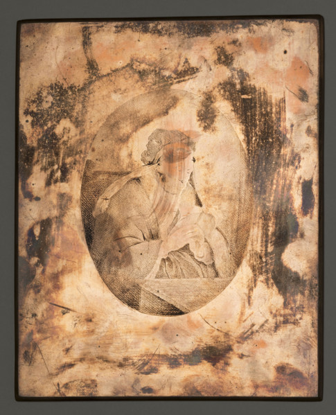 An Old Woman Reading a Book, the So-Called Rembrandt's Mother; Plonski, Michal (1778–1812), graphic