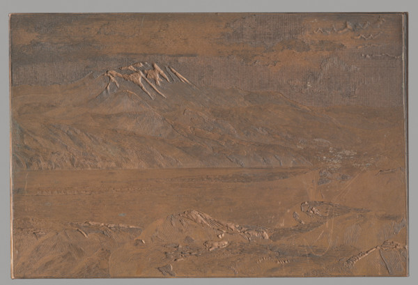 Mountains by the lake, graphic artist Witke-Jezewski, Dominik (1862–1944), mountains, landscapes,